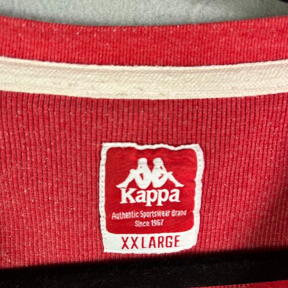 Kappa T Shirt Mens XXL Red Graphic Spellout Short Sleeve Crewneck Patch - Picture 4 of 8